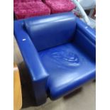 A Knoll Studio International post modern blue leat