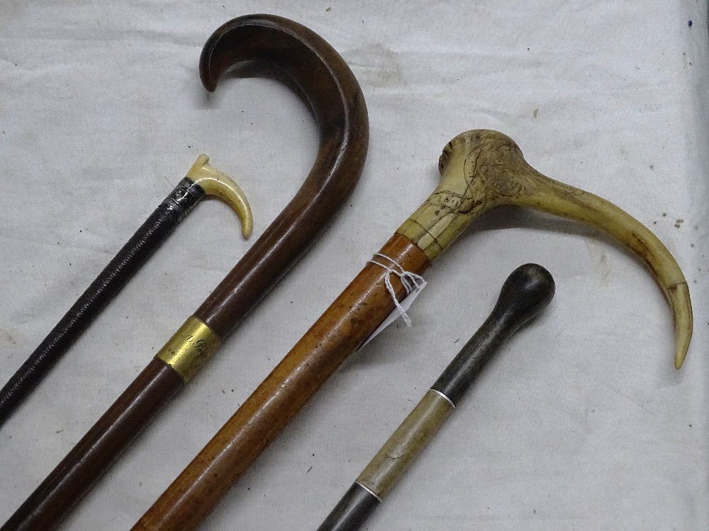 Early 19th century Georgian walking stick with eng