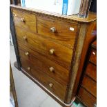 A large 19th century mahogany chest of 5 drawers w
