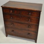 A Victorian mahogany chest of 3 long and 2 short d