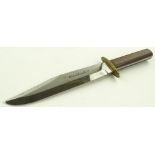 A large Bowie knife, rosewood grips, blade length