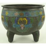 A 19th century Chinese bronze and Cloisonne enamel