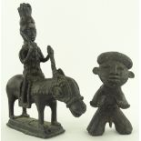 An African bronze figure on horseback, height 29cm