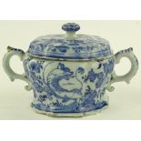 An 18th century Delft tin glazed 2-handled jar and