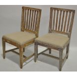 A pair of 18th century Swedish poplar wood side ch