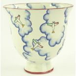 An Italian Gio Ponti pottery vase, hand painted ai