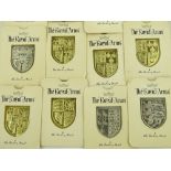 A set of Danbury Mint Royal Arms shield shaped sil