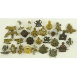 A collection of military cap badges.