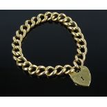 A 9ct gold curb-link bracelet, 14.5g.