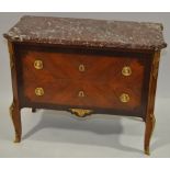 A French Kingwood and mahogany chest of 2-drawers