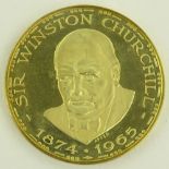 An 18ct gold Winston Churchill commemorative medal