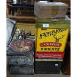 2 Grocer's advertising biscuit tins and 2 Huntley