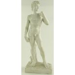 A carved white marble sculpture of David by Prof.