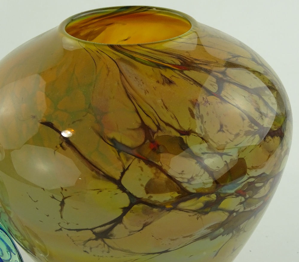 WITHDRAWN A marbled Studio glass vase, height 21cm and a Stu - Image 2 of 3