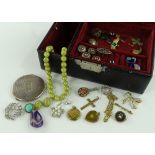 A box of assorted Victorian and later jewellery in