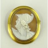 A Victorian relief carved Cameo brooch depicting A
