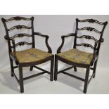 Pair of 19th century mahogany Chippendale style el