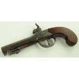 A 19th century percussion pistol, with turn off ba