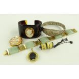 A group of gold and silver costume jewellery, incl