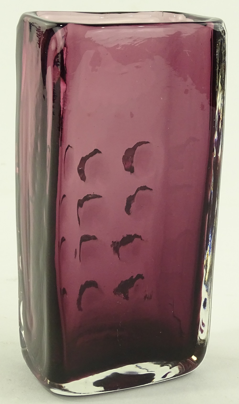 A Whitefriars aubergine glass mobile phone vase by - Image 2 of 3