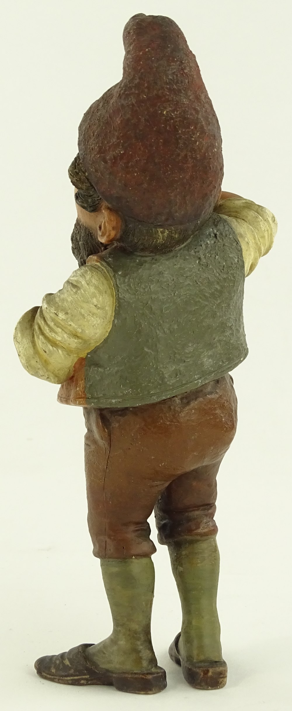 A 19th century painted terracotta dwarf smoking a - Image 2 of 3