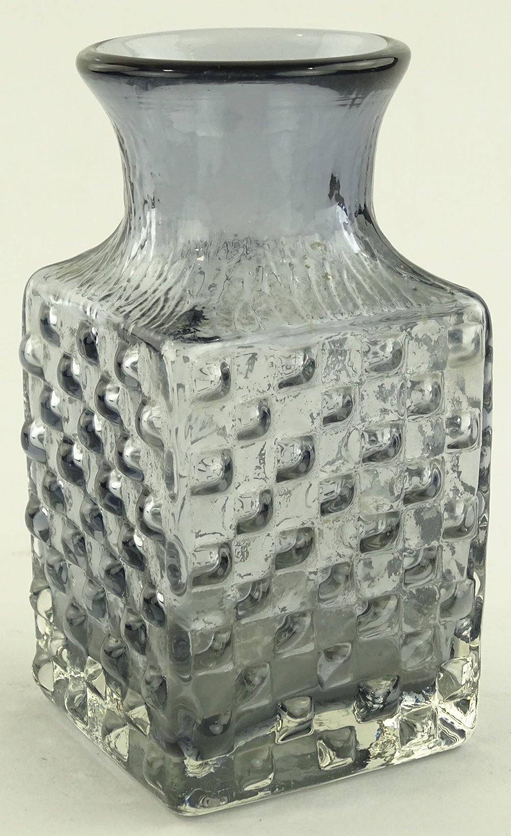 A Whitefriars pewter glass cheesboard vase by Ge