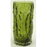 A Whitefriars sage green bark vase by Geoffrey Bax