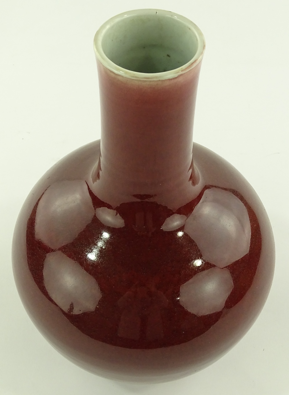A Chinese porcelain Sang de boeuf glazed narrow ne - Image 2 of 13