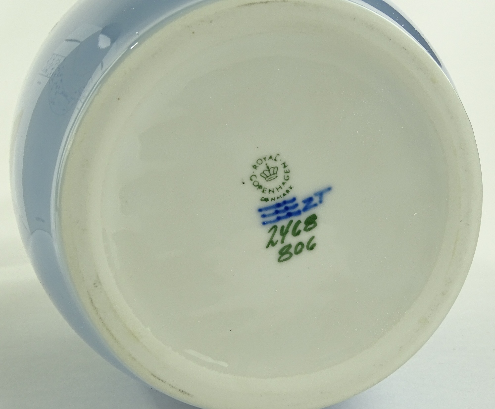 A Royal Copenhagen porcelain vase, blue clematis d - Image 3 of 3