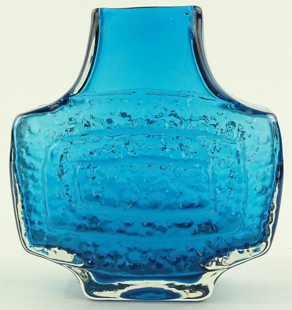 A Whitefriars Kingfisher blue TV vase by Geoffrey