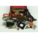 A box of various costume jewellery including Scott