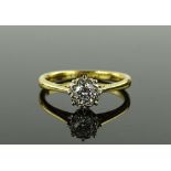 A 0.4ct solitaire diamond ring, 18ct gold and plat