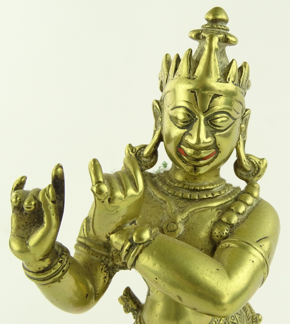 An Antique Oriental bronze dancing deity, height 2 - Image 3 of 3