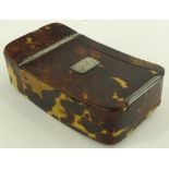 A 19th century tortoiseshell pocket snuff box of c
