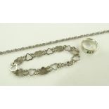 A group of 925 sterling silver and CZ jewellery, (