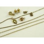 Various gold jewellery and chains, total weight 14