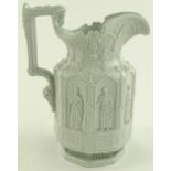 A Charles Meigh pottery jug, relief embossed panel