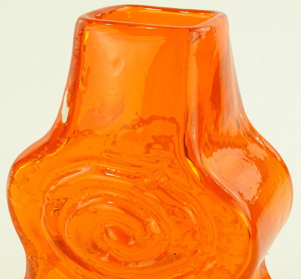 A Whitefriars tangerine glass cello vase by Geoffr - Image 2 of 3