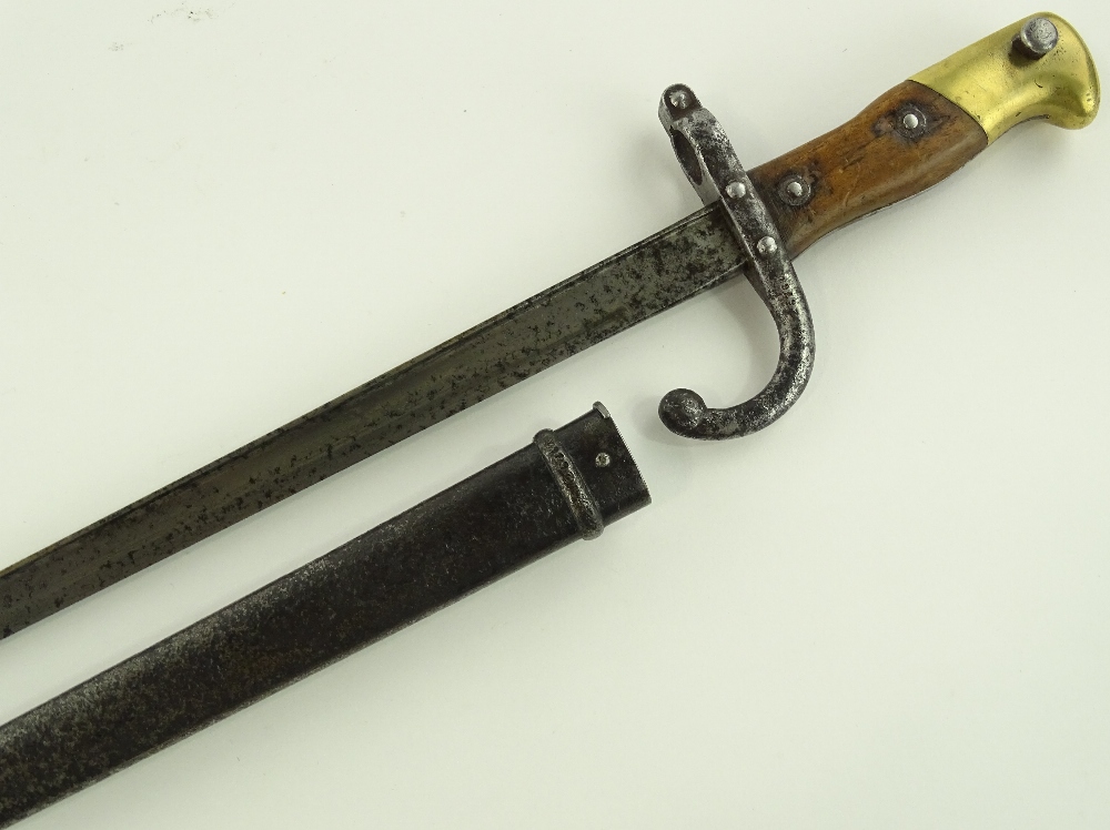 A 19th century French Gras bayonet, T-section blad