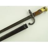 A 19th century French Gras bayonet, T-section blad