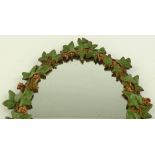 A Victorian relief cast brass framed ivy design wa