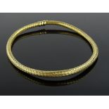 A 9ct gold woven collar, 30g.