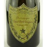 Bottle of Dom Perignon Vintage 1961 champagne.