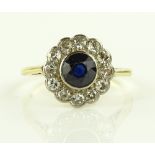 A Victorian 18ct gold sapphire and diamond flower