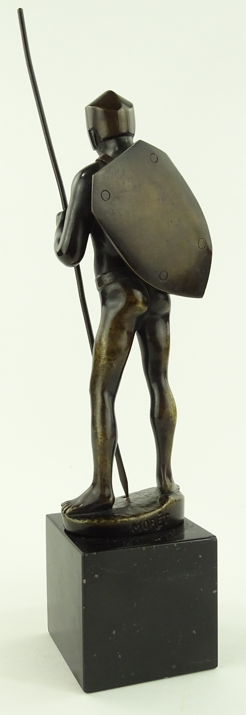 After Moret, a patinated bronze sculpture, Warrior - Image 2 of 3