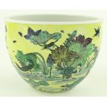 A small Chinese porcelain fish bowl, handpainted e