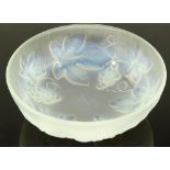 An Etling moulded Vaseline glass bowl with grapevi