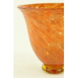 A mottled orange Studio glass vase from the Meltin