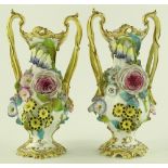 Pair of 19th century continental porcelain 2-handl