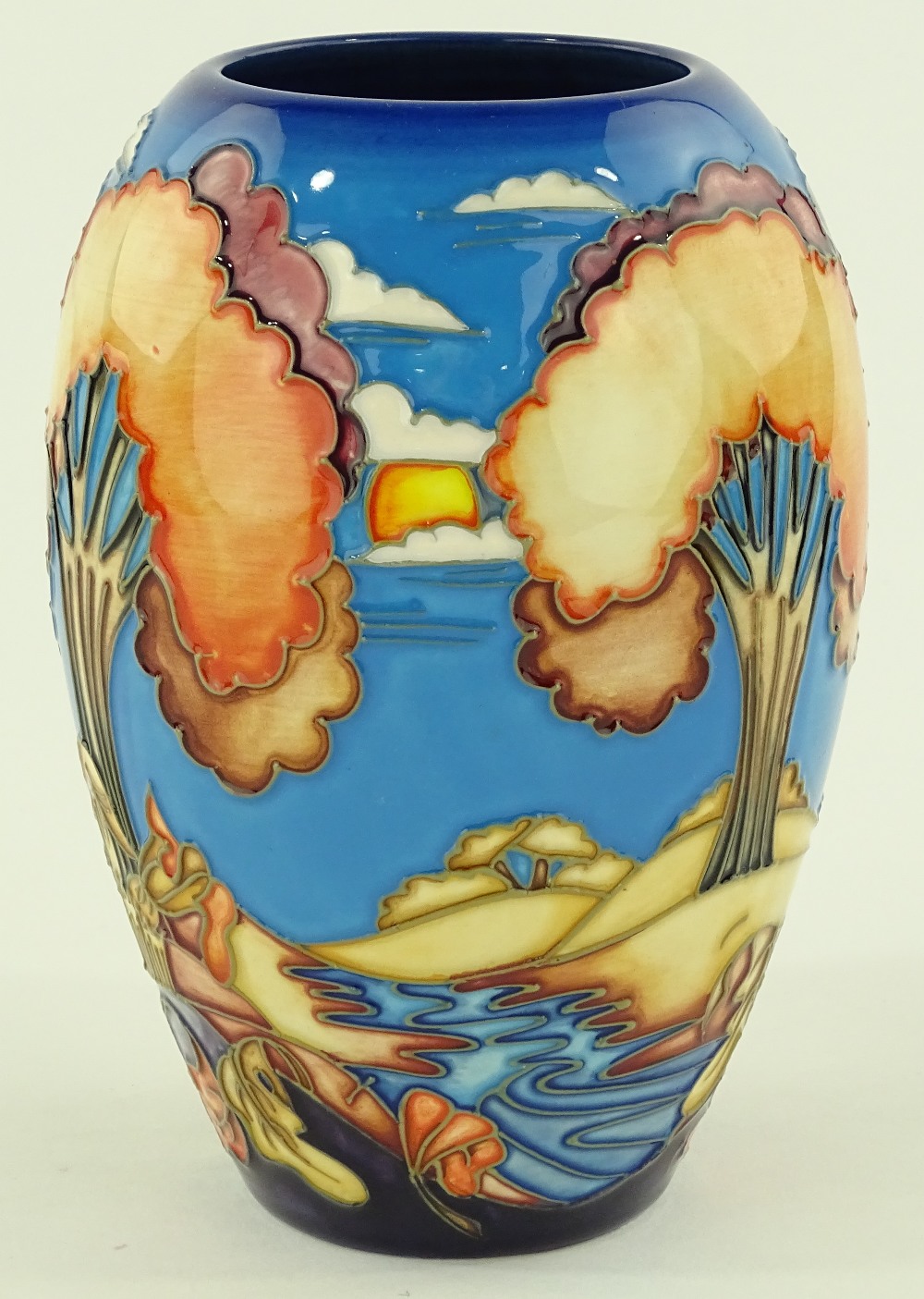 A Moorcroft pottery vase, trees in landscape 2002,